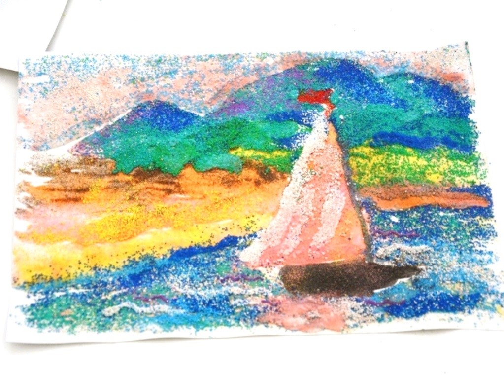 картина из цветного песка