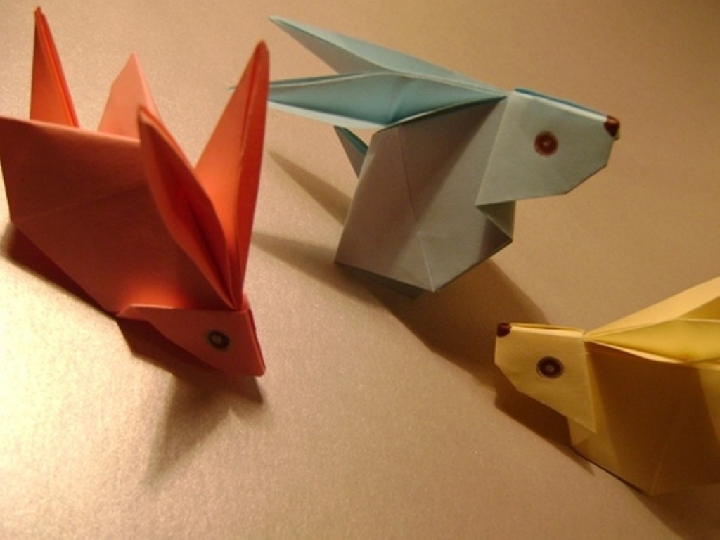 Оригами зайчик