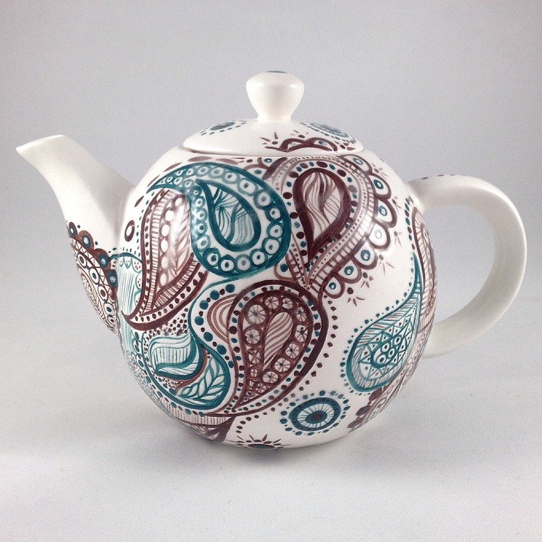 Керамический чайник роспись